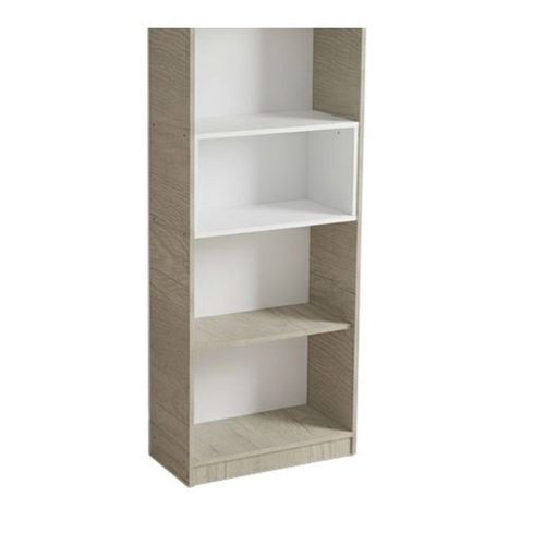 Biblioteca Full de 0.60 mts Linea Dakar Melamina Nebraska Gris y blanco Mosconi